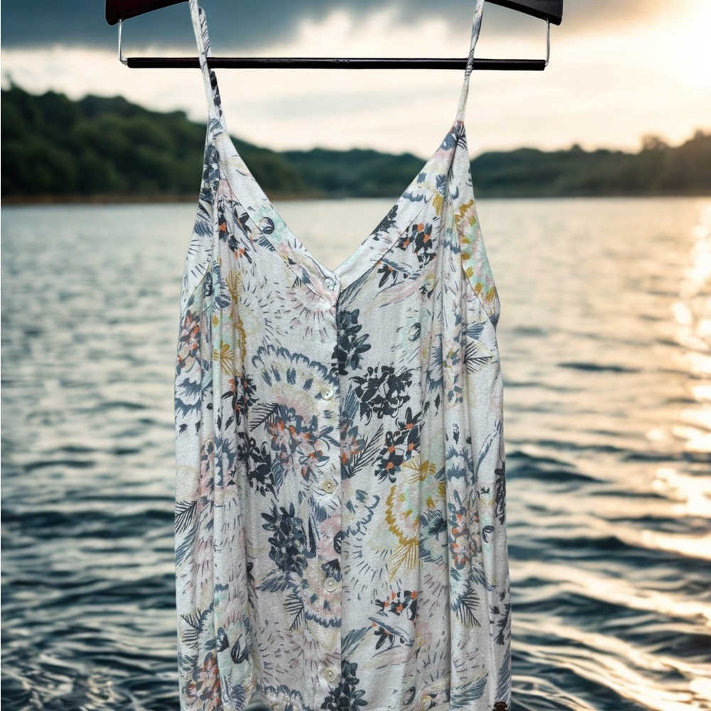 Roxy Floral Button-Up Blouse Tank